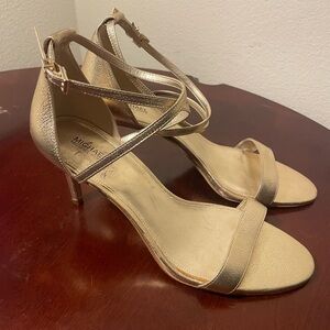 Michael Kors Metallic Gold Strappy Heels